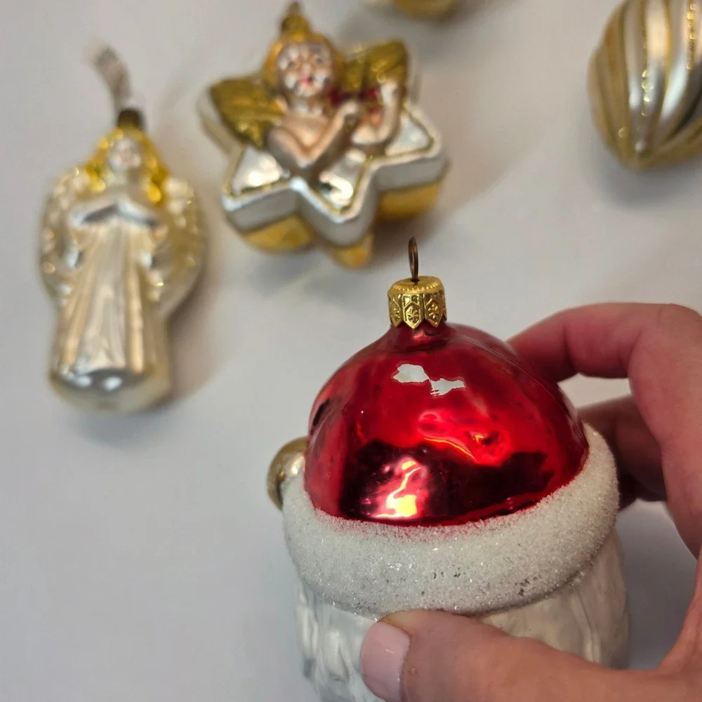HM Christmas Ornaments Unisex OS Gold Silver NEW 9pc Vintage Style Glass Lot